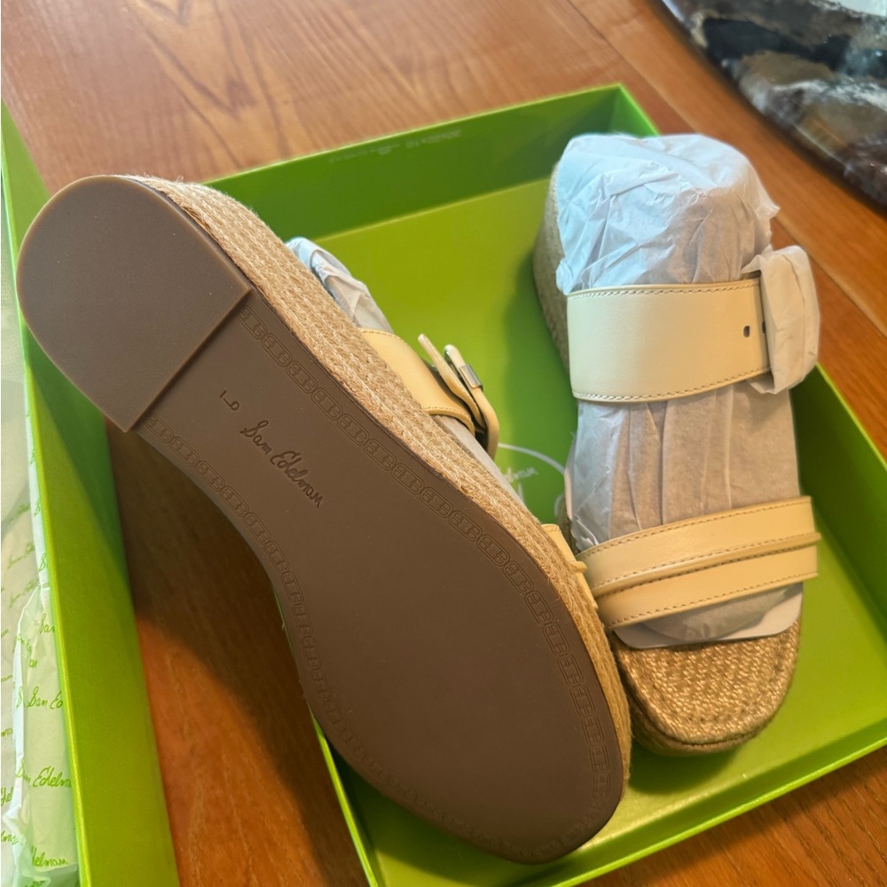 Sam Edelman Cream Espadrille Wedges